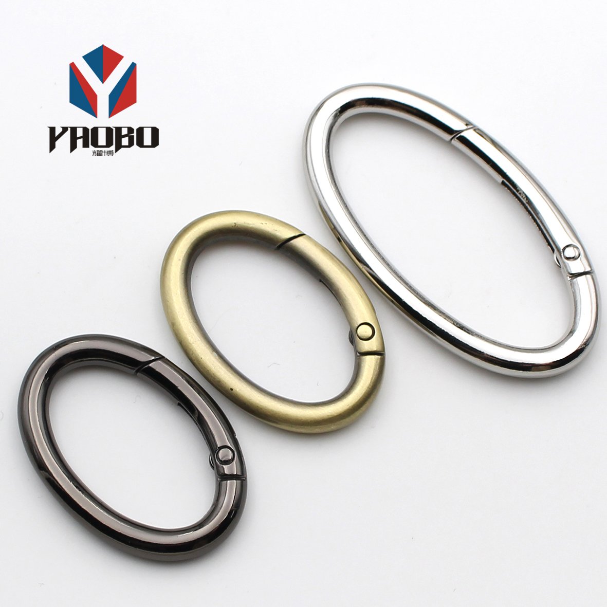 Luggage Hand Bag Hardware Accessories Oval Ring Oval Hook Open Ring Buckle Opening Spring Custom Metal Rings for Bags Inner Dia.