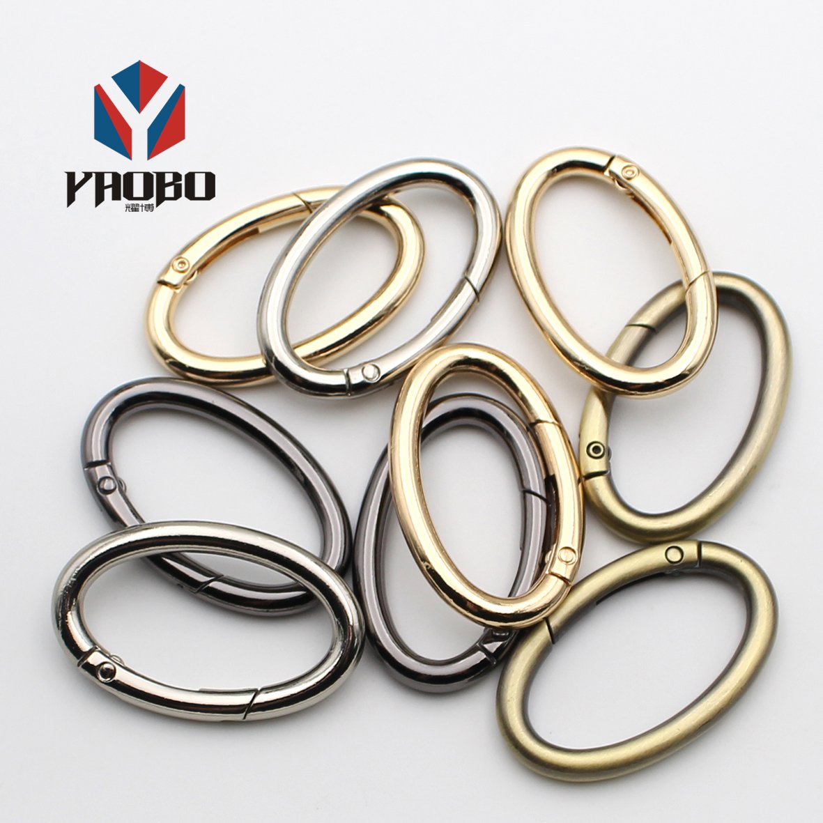 Luggage Hand Bag Hardware Accessories Oval Ring Oval Hook Open Ring Buckle Opening Spring Custom Metal Rings for Bags Inner Dia.