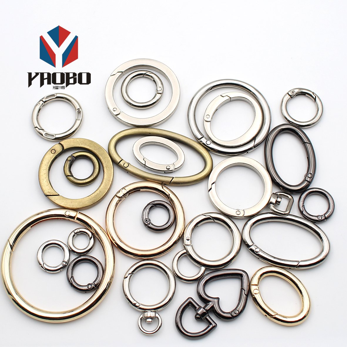 Luggage Hand Bag Hardware Accessories Oval Ring Oval Hook Open Ring Buckle Opening Spring Custom Metal Rings for Bags Inner Dia.