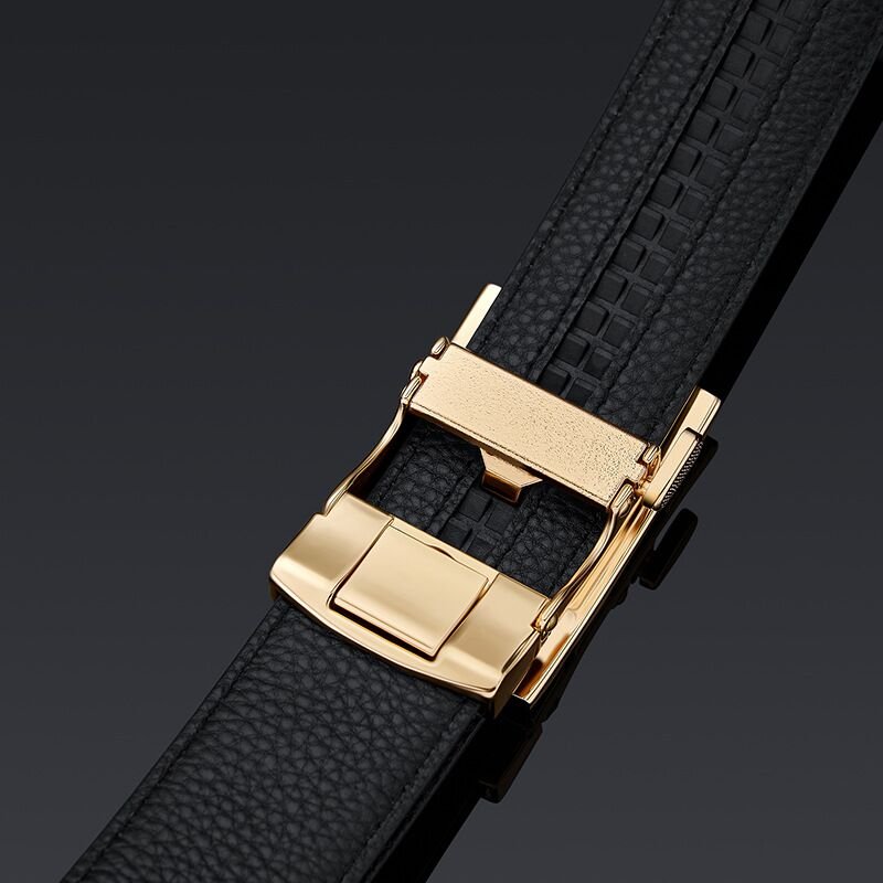 Top grade Men's Leather Belts Genuine Leather Automatic Buckle Belts New Alphabet Buckle Belt for Man