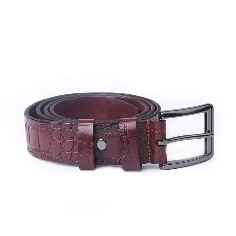 2024 Hot Selling Pin Buckles Business High End Fashion Men Crocodile Cow Leather Belt Luxury Formal Belt For Men