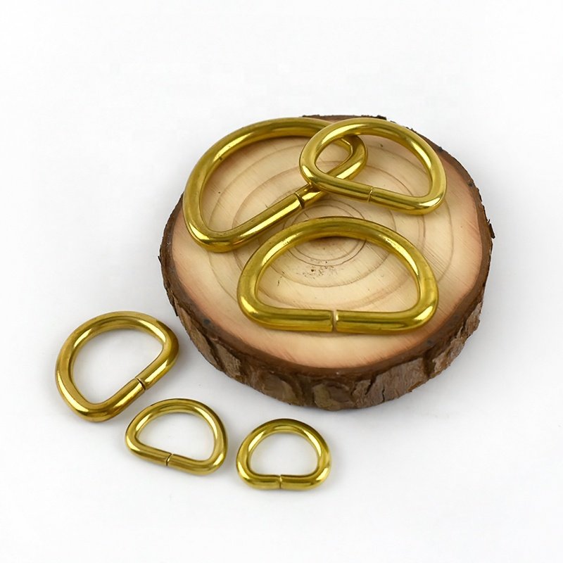Deepeel BD008 10-38mm Luggage Accessories Solid Brass Opening Pure Copper D Buckle Pure Copper Brass D Ring