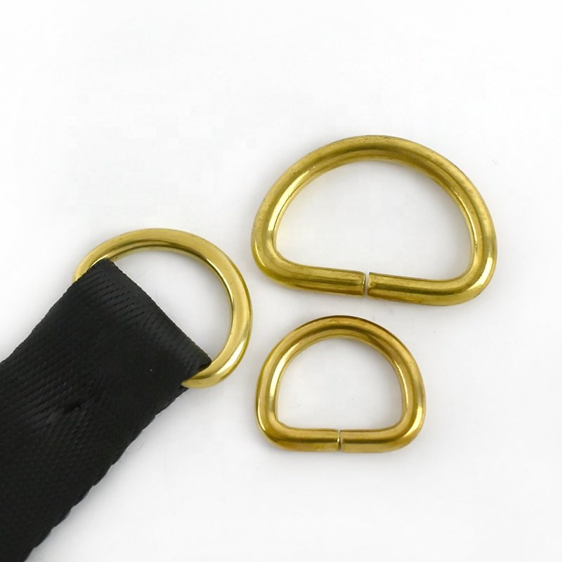 Deepeel BD008 10-38mm Luggage Accessories Solid Brass Opening Pure Copper D Buckle Pure Copper Brass D Ring