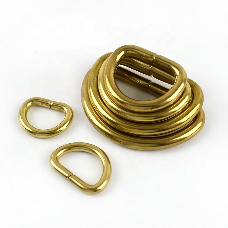 Deepeel BD008 10-38mm Luggage Accessories Solid Brass Opening Pure Copper D Buckle Pure Copper Brass D Ring