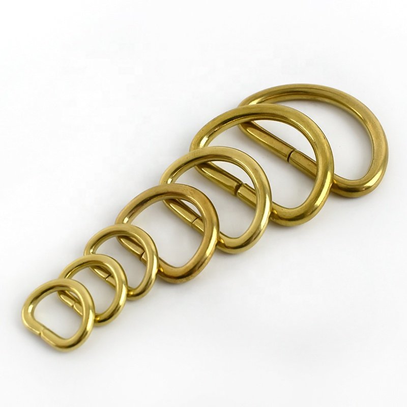 Deepeel BD008 10-38mm Luggage Accessories Solid Brass Opening Pure Copper D Buckle Pure Copper Brass D Ring