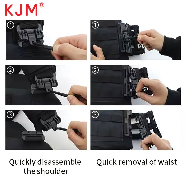 Recycled Pom Adjustable Molle Clip Tactical Quick Side Release Plastic Belt Buckle with Lock for Tactical Vest