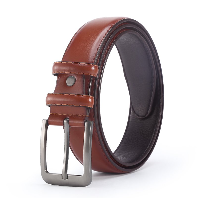 PU Belts Connection with Pin Metal Buckles Black Brown Camel Man Belt