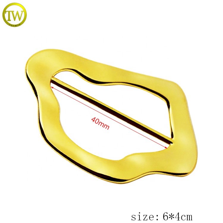 Die casting bikini gold logo buckle adjuster wholesale bra hardware alloy metal hijab ring slider buckles for clothes