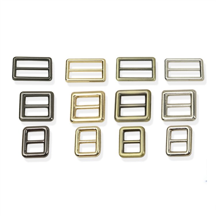 Hot sale bag accessories leather hardware metal square ring belt glide buckles strap adjustable buckle metal slide buckles