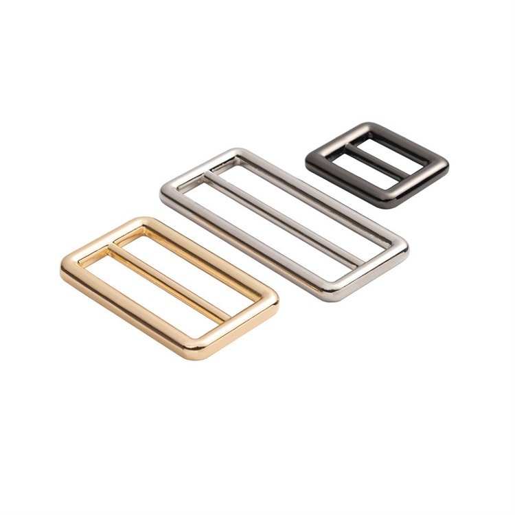Hot sale bag accessories leather hardware metal square ring belt glide buckles strap adjustable buckle metal slide buckles