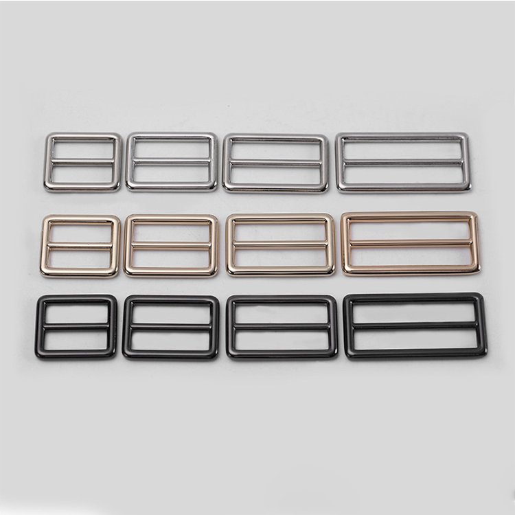 Hot sale bag accessories leather hardware metal square ring belt glide buckles strap adjustable buckle metal slide buckles