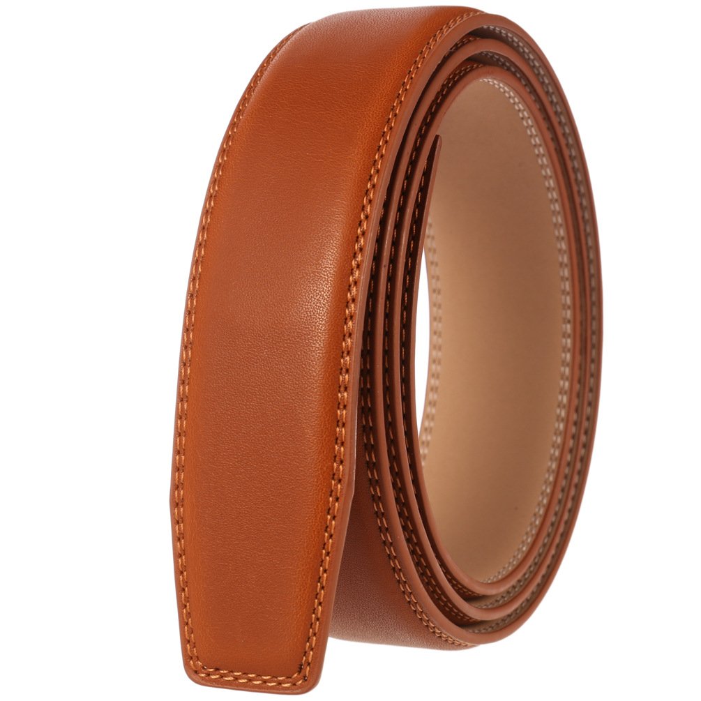 Factory wholesale multiple colors cowskin strap 3.5CM wide men's leather belt with automatic buckle strap 110-130cm