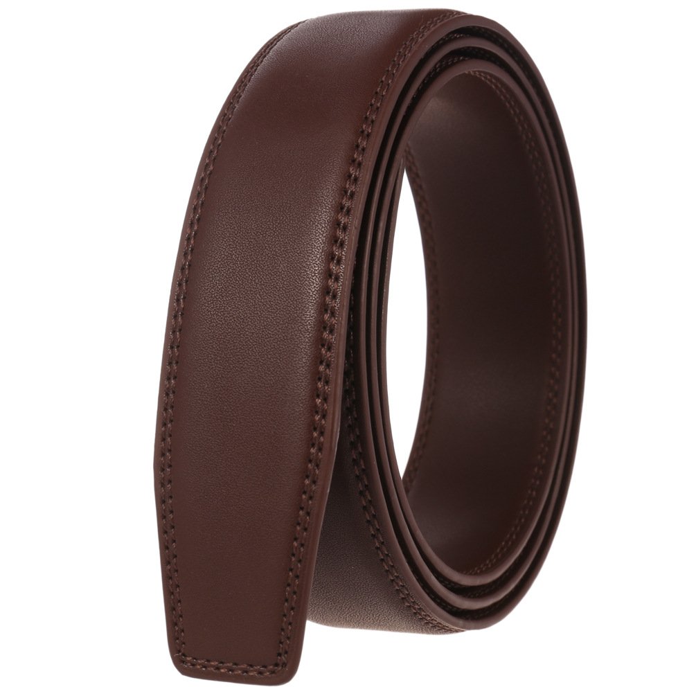 Factory wholesale multiple colors cowskin strap 3.5CM wide men's leather belt with automatic buckle strap 110-130cm