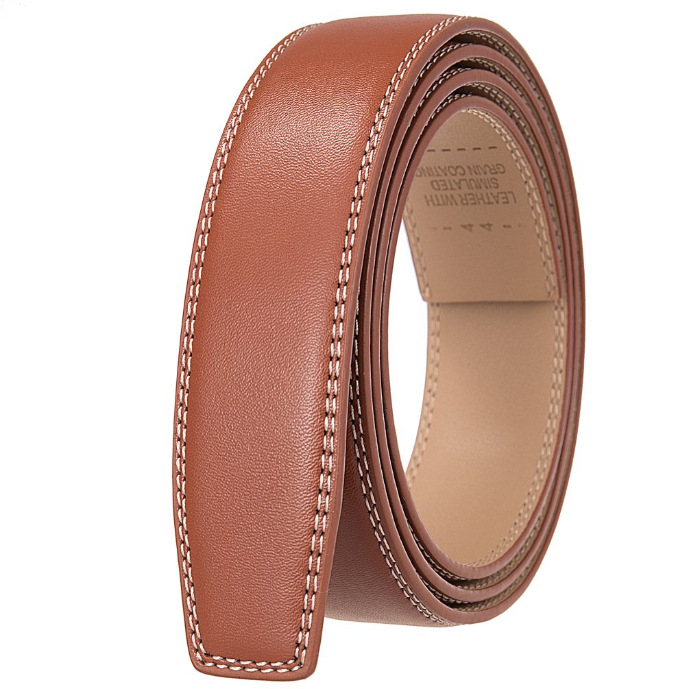 Factory wholesale multiple colors cowskin strap 3.5CM wide men's leather belt with automatic buckle strap 110-130cm