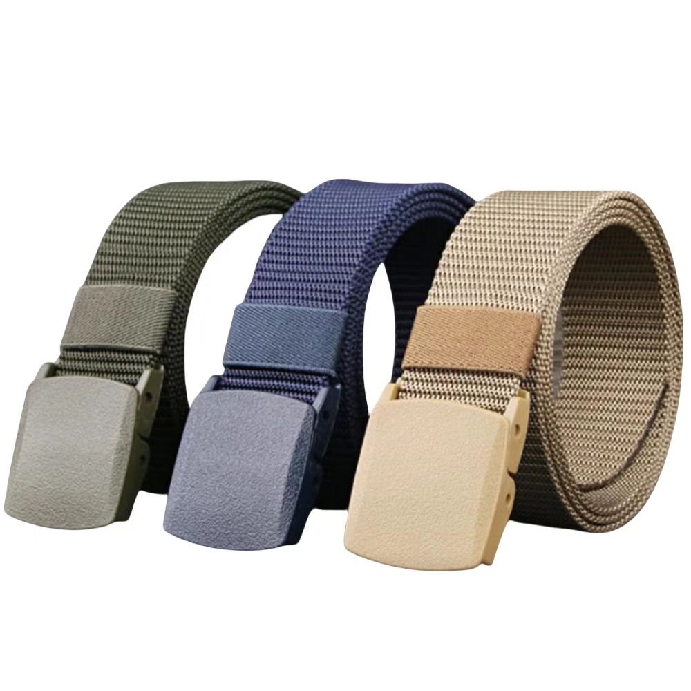 Customized Casual Outdoor Nylon Canvas Webbing Jeans Plastic Buckle Belt