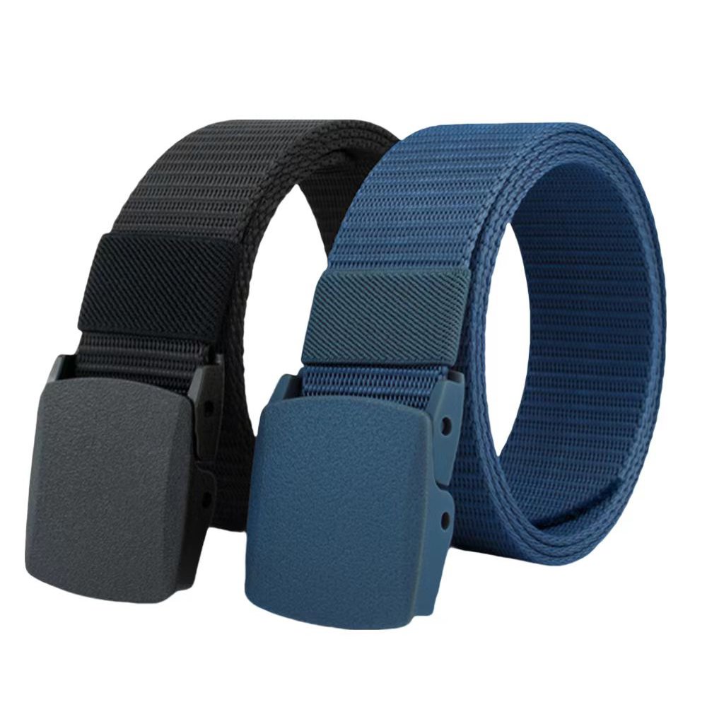 Customized Casual Outdoor Nylon Canvas Webbing Jeans Plastic Buckle Belt