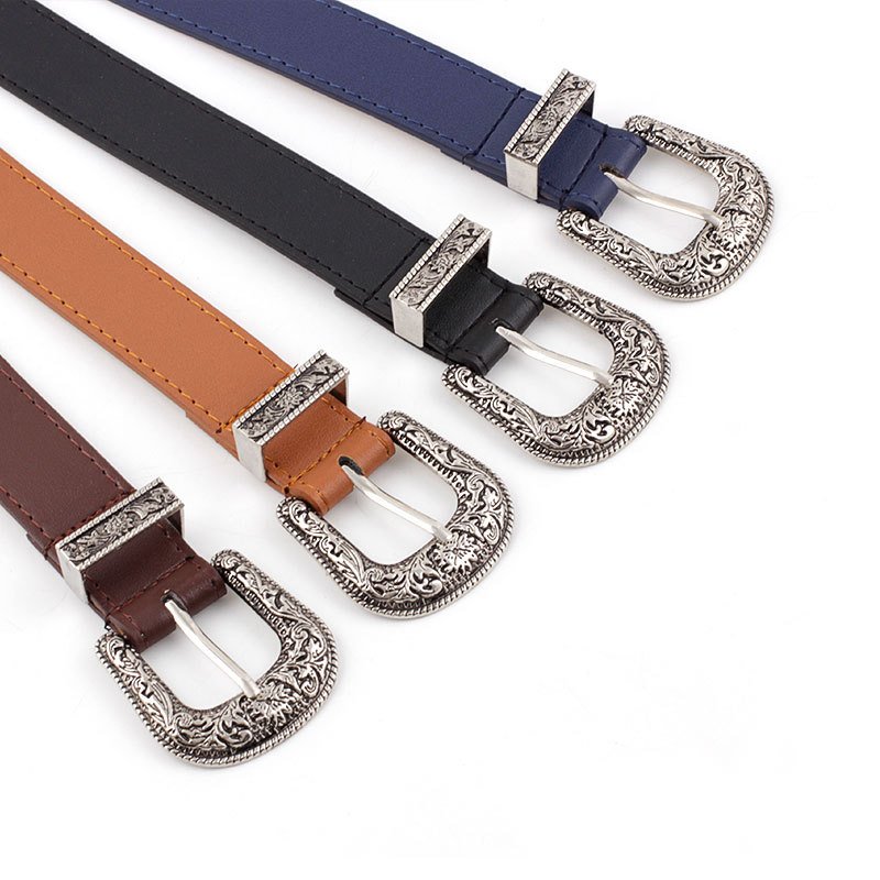 new fashion women's needle buckle three-piece set retro explosive high-quality wide belt women wholesale