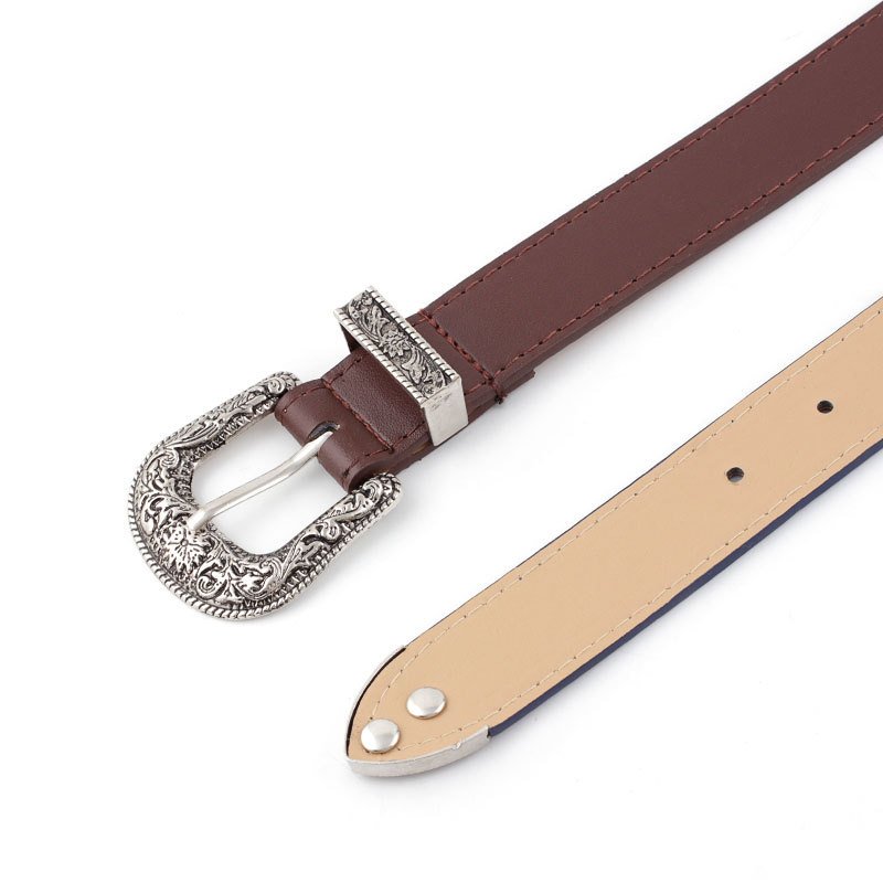 new fashion women's needle buckle three-piece set retro explosive high-quality wide belt women wholesale