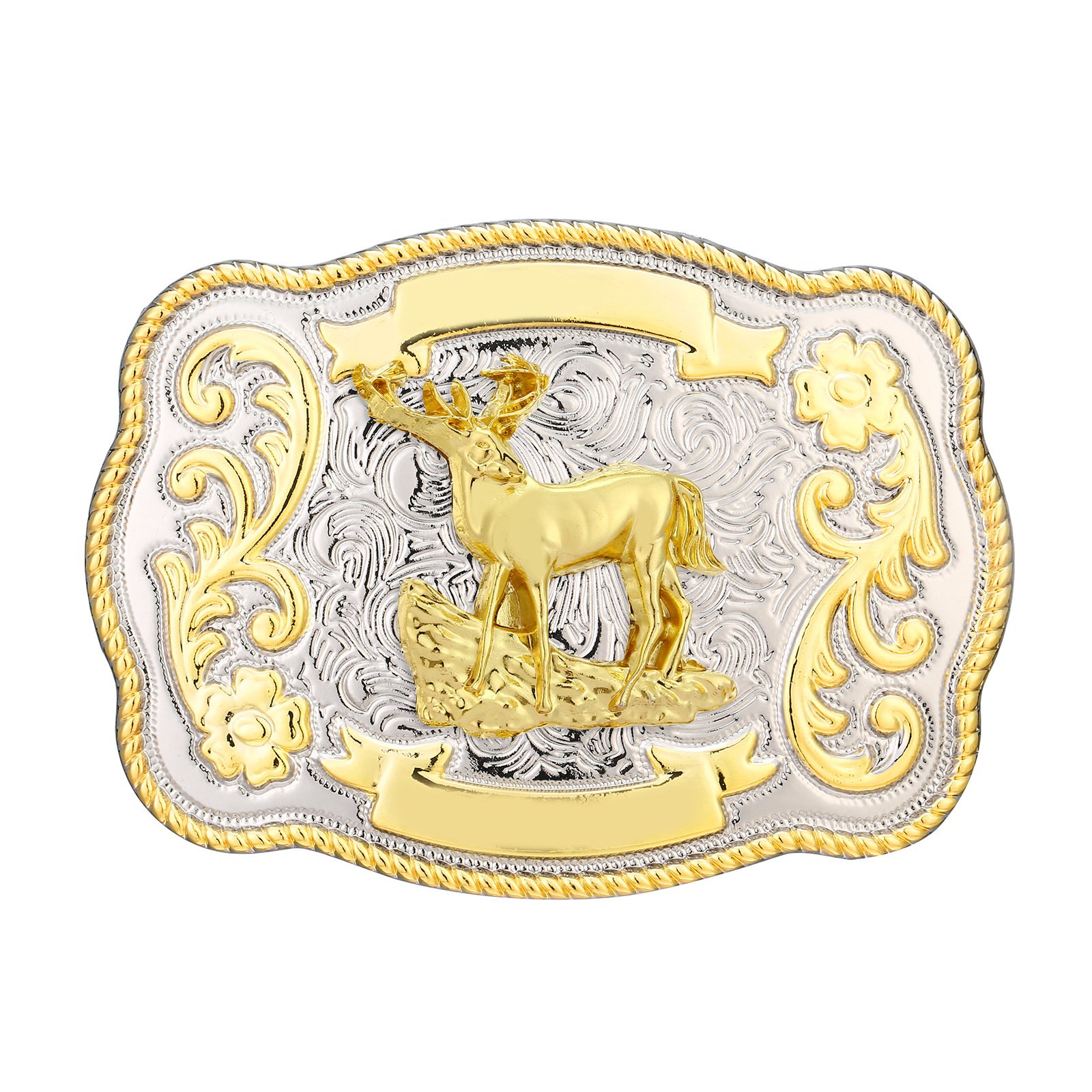 Western Gold Tone Belt Buckle Western Cowboy Cowgirl Vintage Rodeo Belt Buckles for Women