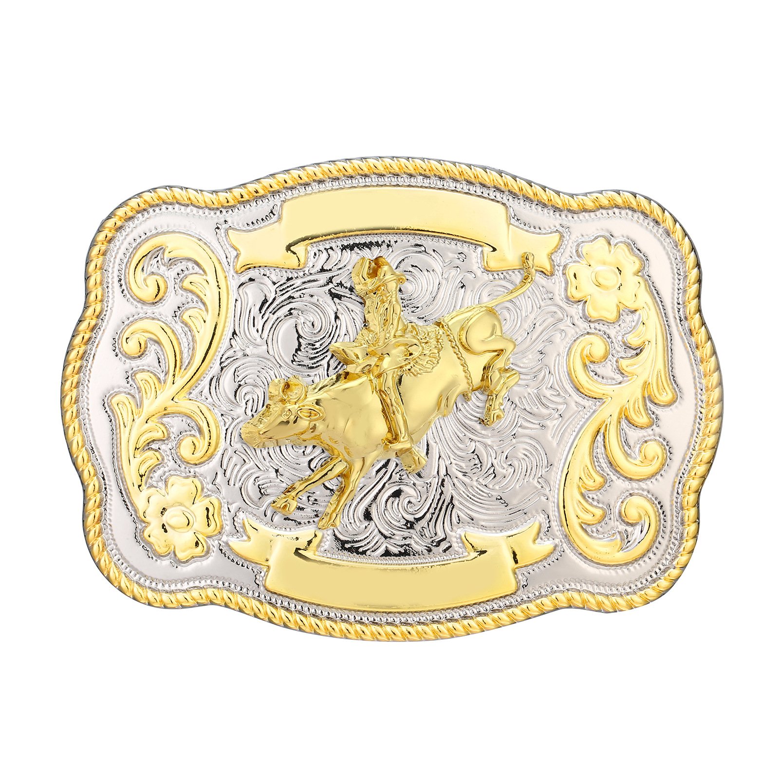 Western Gold Tone Belt Buckle Western Cowboy Cowgirl Vintage Rodeo Belt Buckles for Women