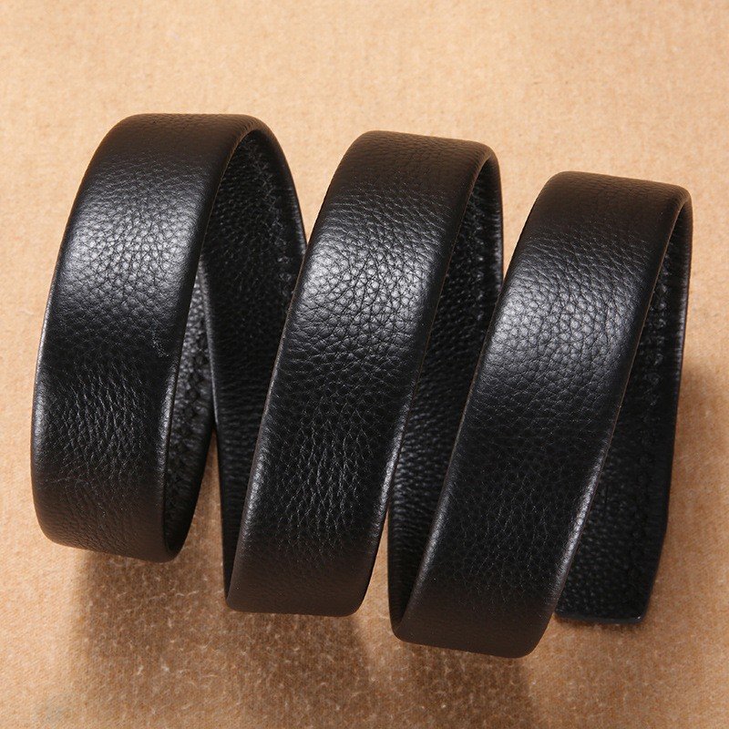 Ratchet Full Grain Genuine Leather Belt No Buckle Strap Without Buckle Belts for 35MM Slide Click Buckle