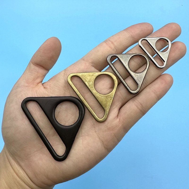 RW 20-50mm Colored Adjuster Triangle Buckle Zinc Alloy Bag Luggage Underwear Hanging Hook Round Hole Connecting D Ring Buckles