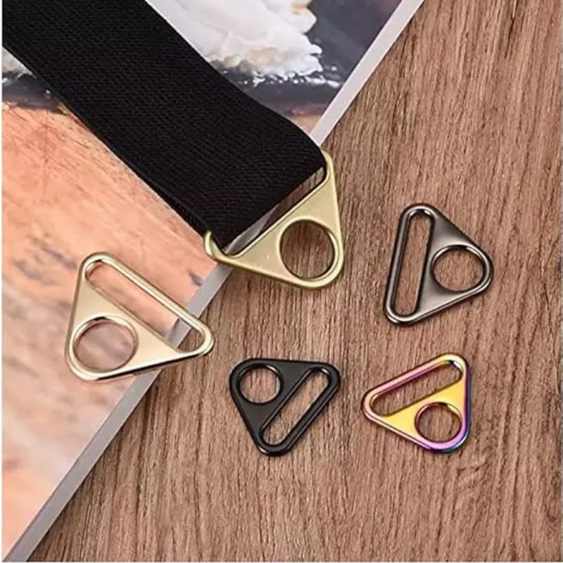 RW 20-50mm Colored Adjuster Triangle Buckle Zinc Alloy Bag Luggage Underwear Hanging Hook Round Hole Connecting D Ring Buckles