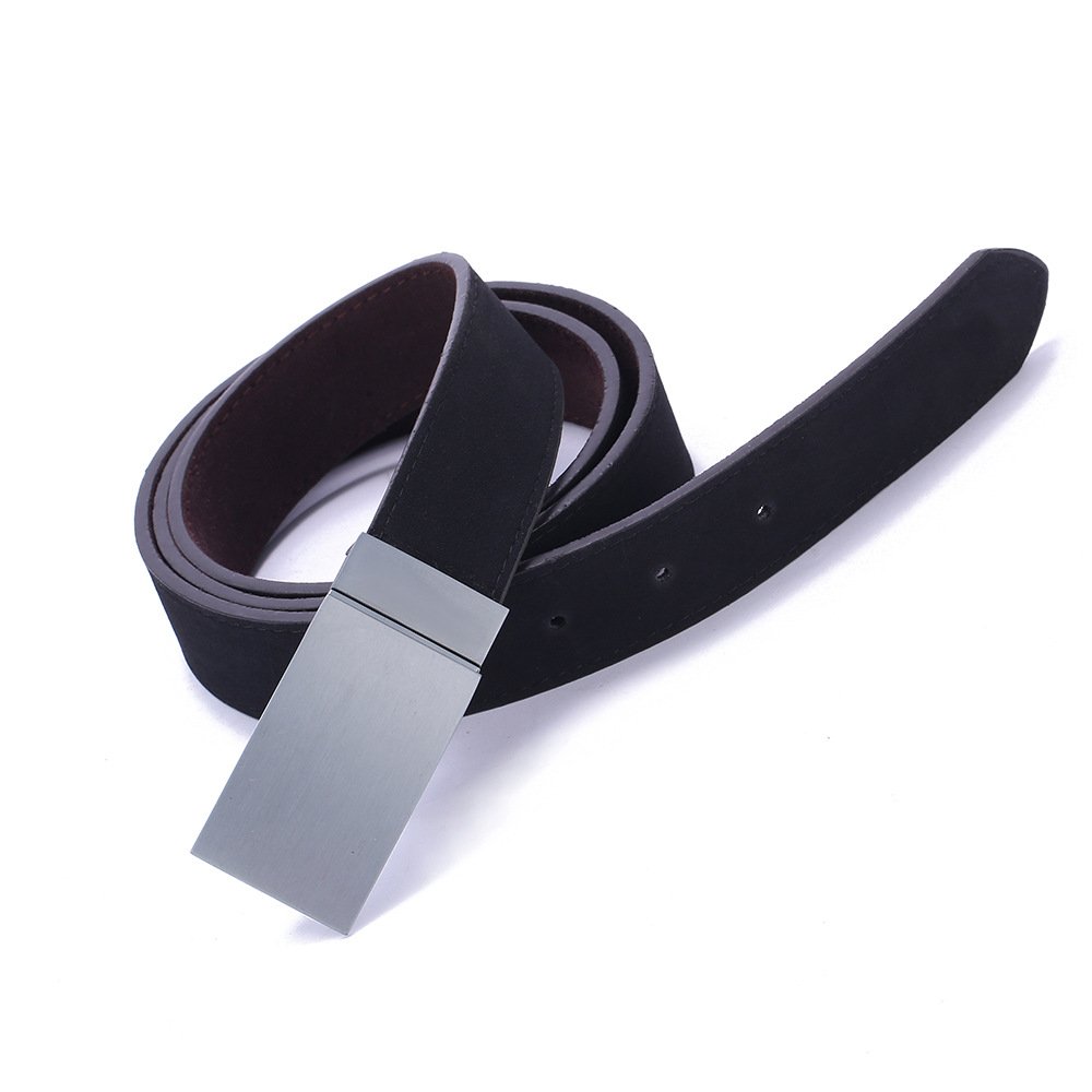 Men's Two-Sided Cowhide Genuine Leather Belt Fashion Casual Rotary Buckle with Automatic Buckle Wholesale from Manufacturers