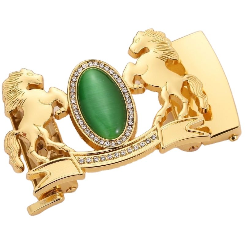 Hot Sale Ten-Kind Automatic Buckle Belt Rhinestone Inlay Design Agate Gem Inspired Customizable Logo Made Alloy Bags E-Commerce
