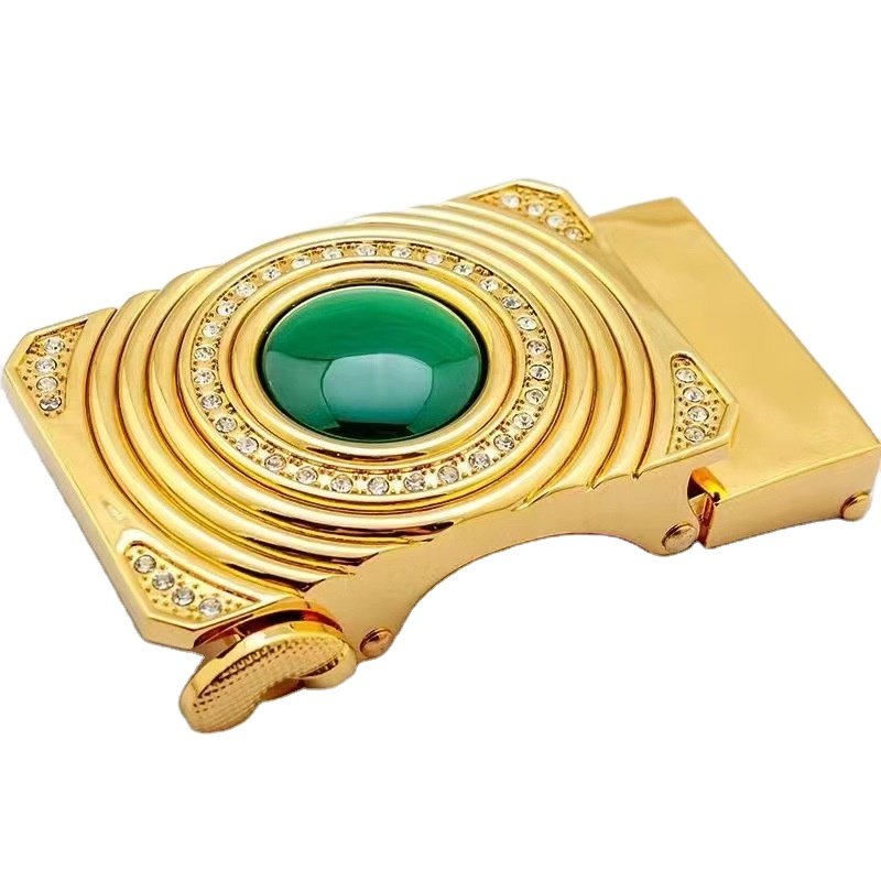 Hot Sale Ten-Kind Automatic Buckle Belt Rhinestone Inlay Design Agate Gem Inspired Customizable Logo Made Alloy Bags E-Commerce