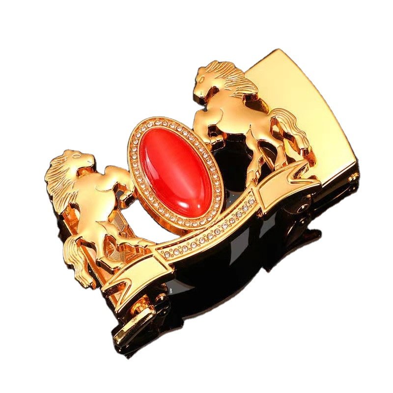 Hot Sale Ten-Kind Automatic Buckle Belt Rhinestone Inlay Design Agate Gem Inspired Customizable Logo Made Alloy Bags E-Commerce