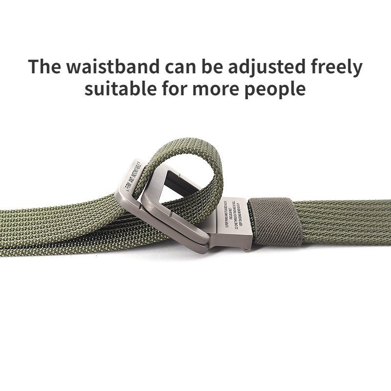 Outdoor double-ring zinc alloy buckle custom logo woven nylon breathable canvas belt men's sports wear-resistant fashion belt