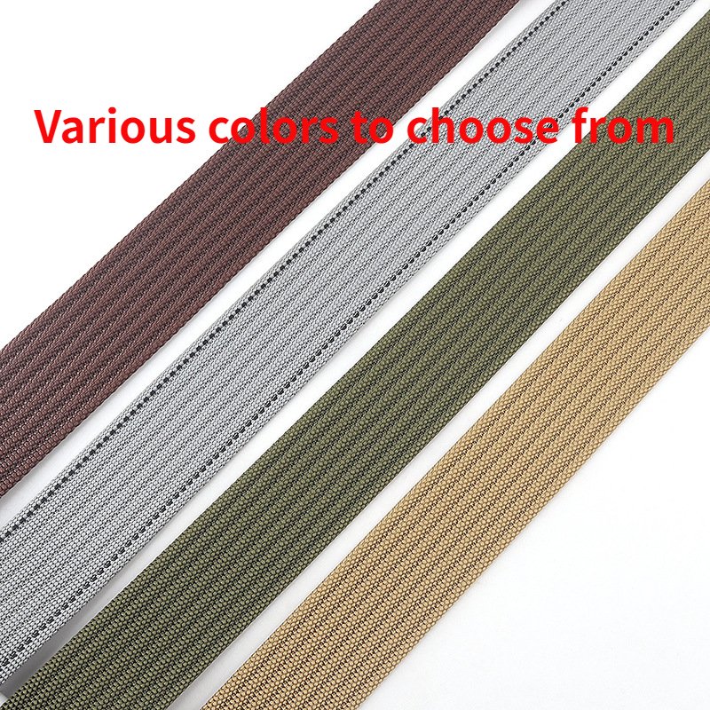 Outdoor double-ring zinc alloy buckle custom logo woven nylon breathable canvas belt men's sports wear-resistant fashion belt
