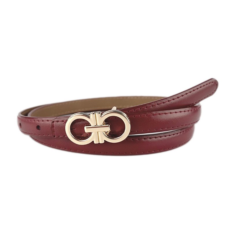 Luxury Genuine Leather Colorful Belts Retro Classic Buckle Thin Cowhide Waist Belt Decoration Jeans