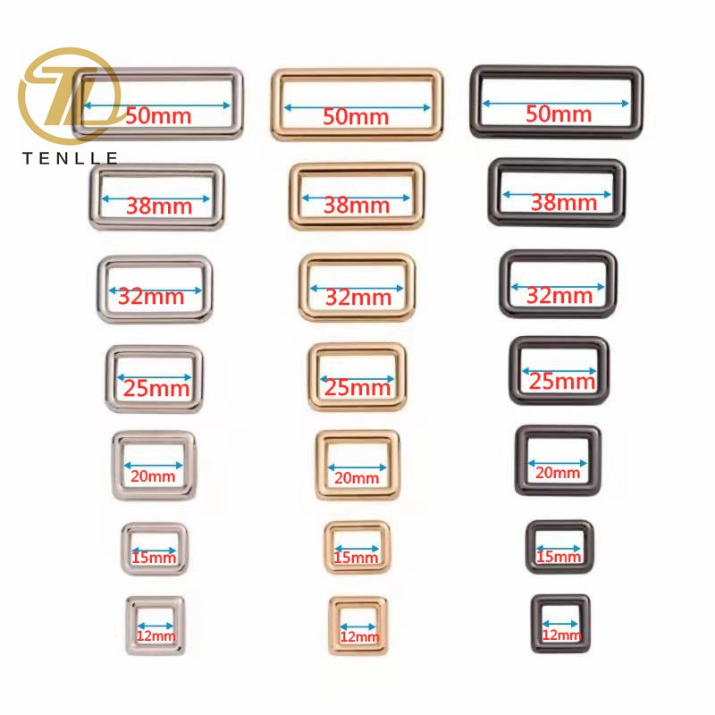 High quality solid zinc alloy belt hook rectangular ring square buckle