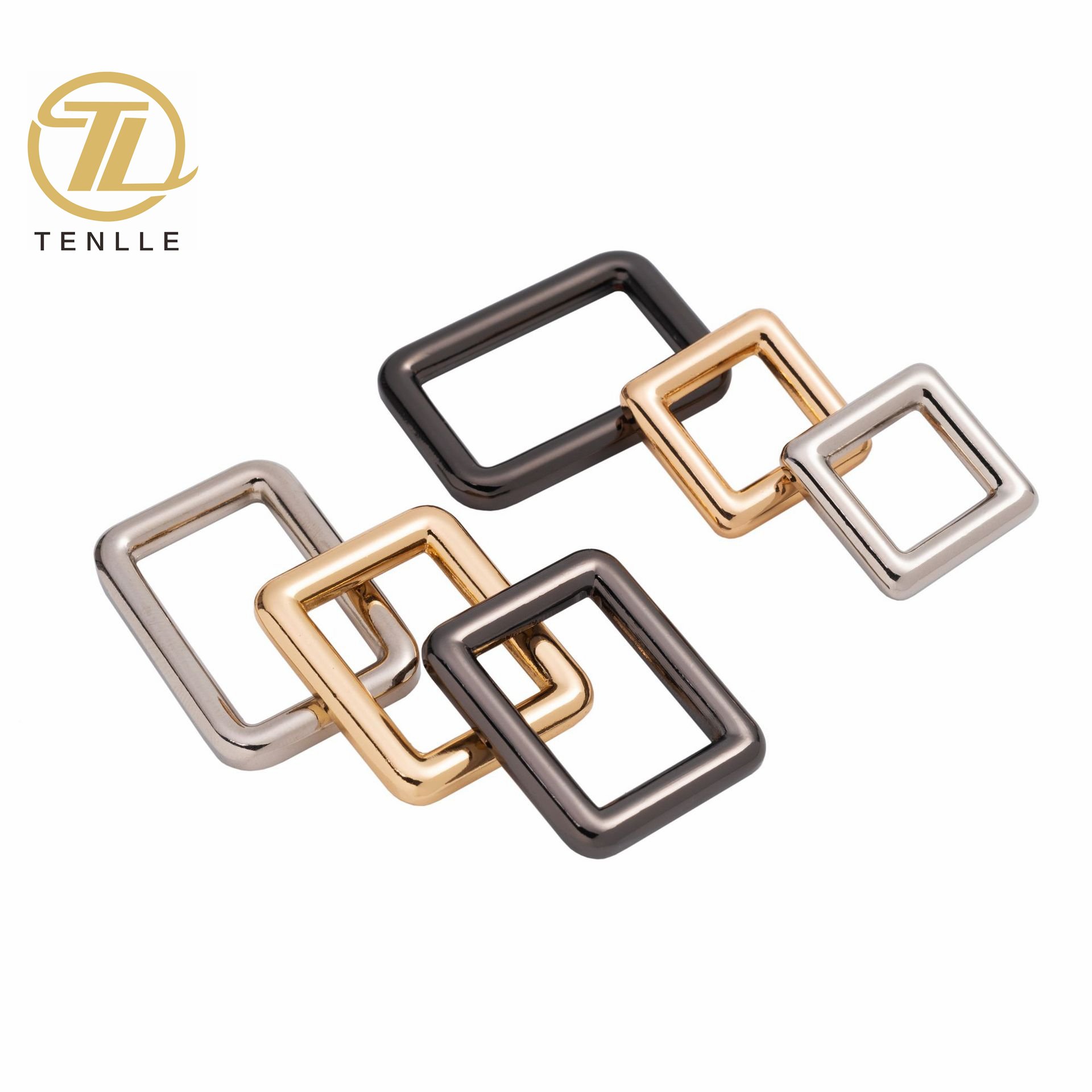 High quality solid zinc alloy belt hook rectangular ring square buckle