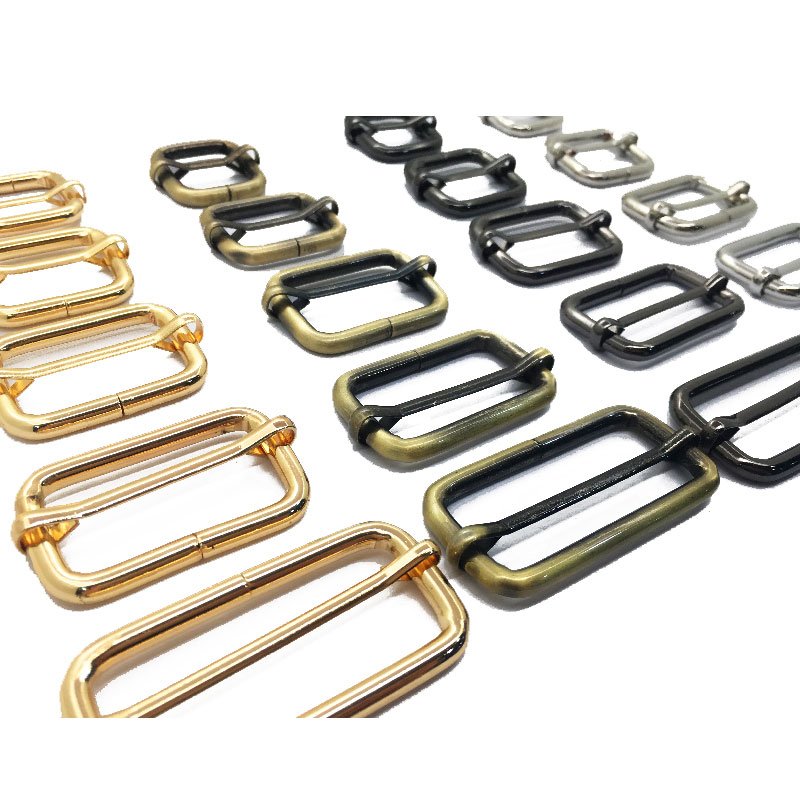 Webbing Belt Shoulder Strap Fix Metal Adjuster Square Slider Ring Rectangle Buckle For Bags