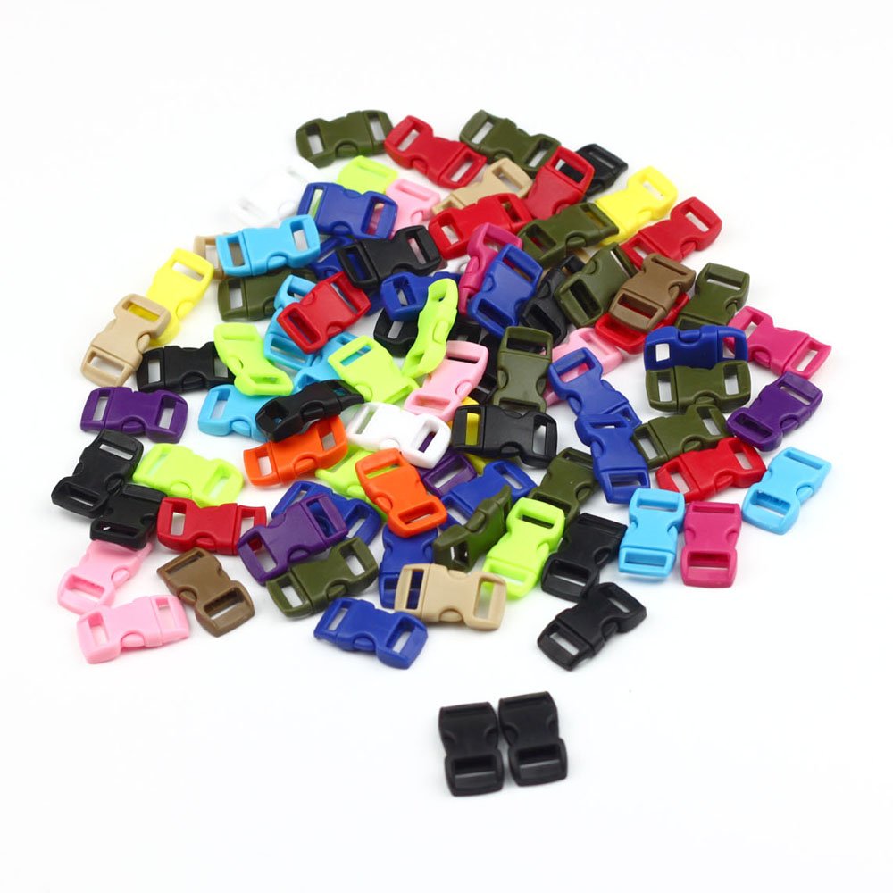 High Quality 1cm 3/8'' Multi-color Curved Plastic Side Release Buckles