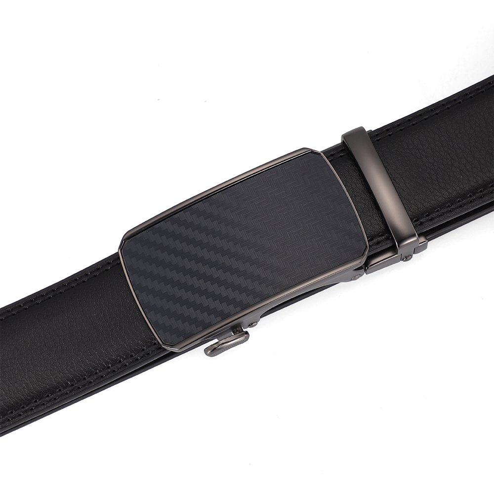Men's Genuine Cowhide Leather Belt New Adjustable Leisure Automatic Buckle Reversible Business/Casual Ratchet Design Custom