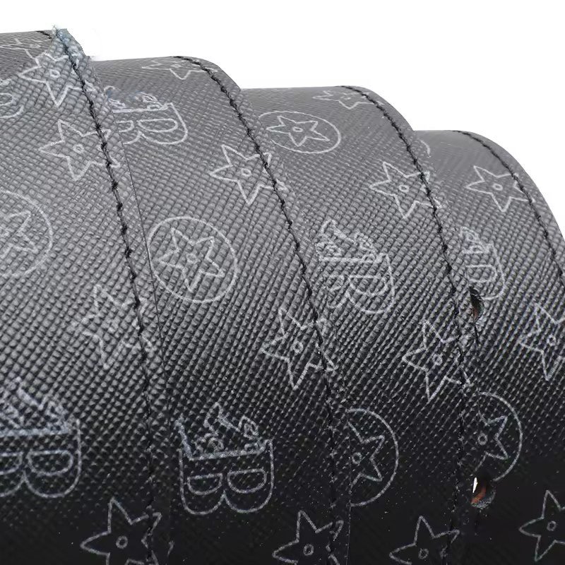 Luxury man leather waist belts genuine leather belt for man smooth buckle custom leather men belt