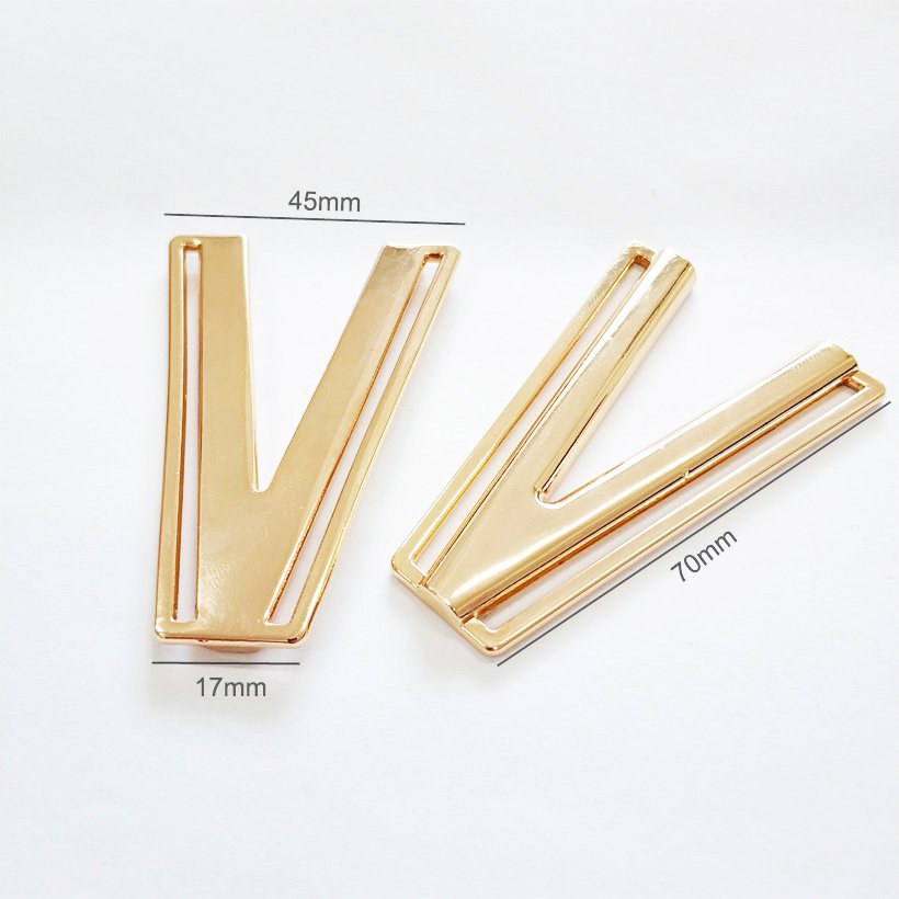 Wholesale Center front bikini connector V decorative buckles for swimwear accessories
