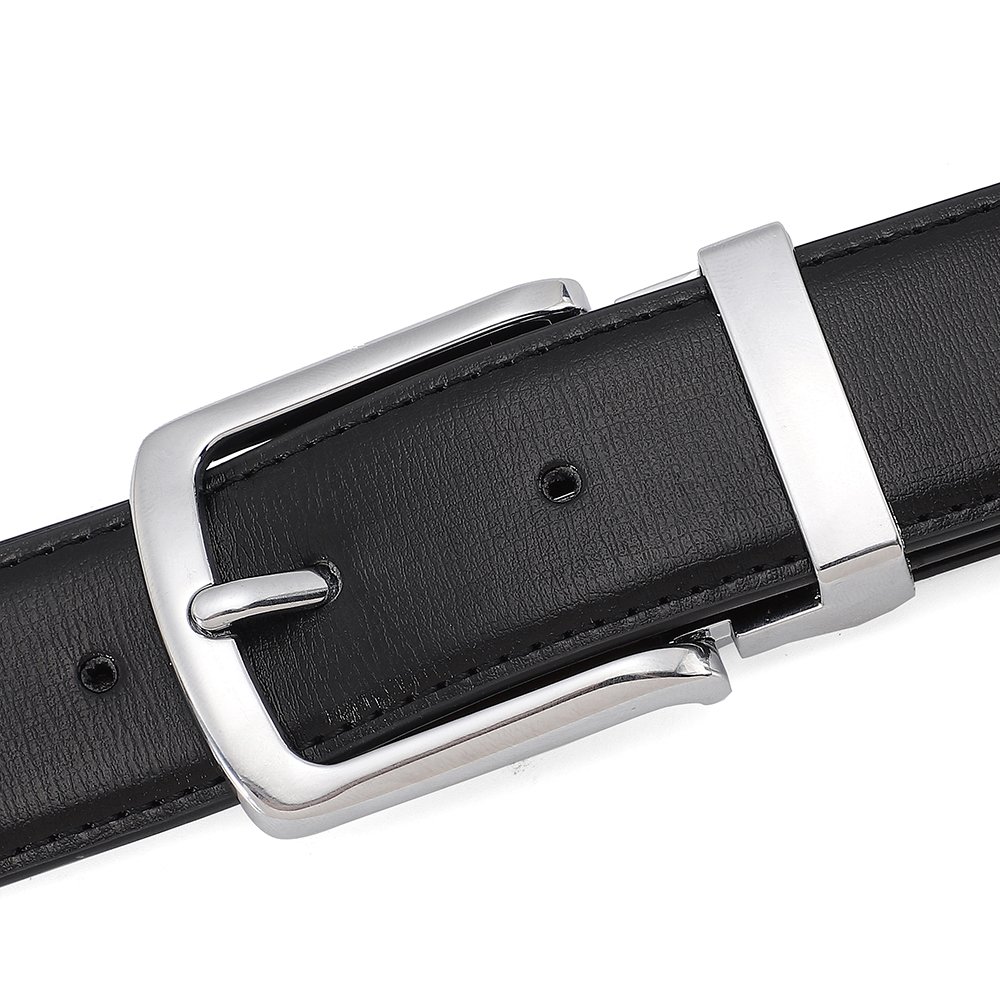 Men's Cowhide Leather Belt with Pin Buckle Double-Sided Custom Length for Leisure Work-Direct from Manufacturer's Wholesale