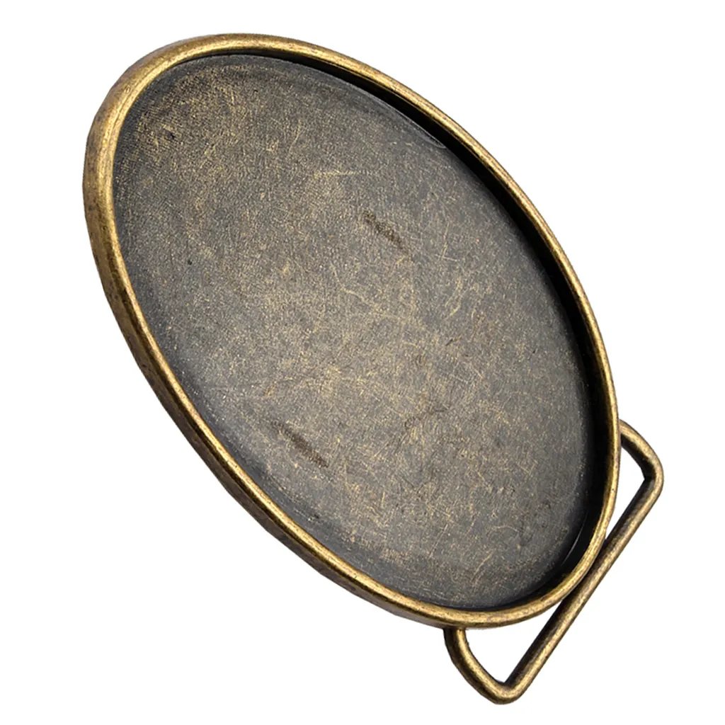New Design Western Cowboy White Oval Belt Buckle DIY Jeans Belts Decorative Cowgirl Belt Buckle
