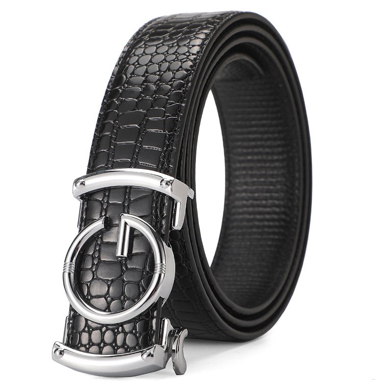 New Luxury Men's Crocodile Design Automatic G Buckle Business Casual Genuine Cowhide Leather Belt Fashionable