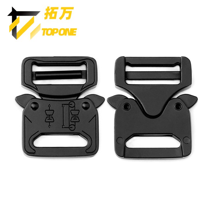 Manufacturer Supply Engraved Logo Black Backpack Quick Release Belt Buckle