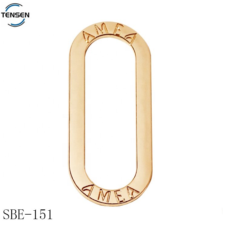 Fashion bikini closure buckle making customized engraved letter straps adjuster metal connector for swimwear accessory