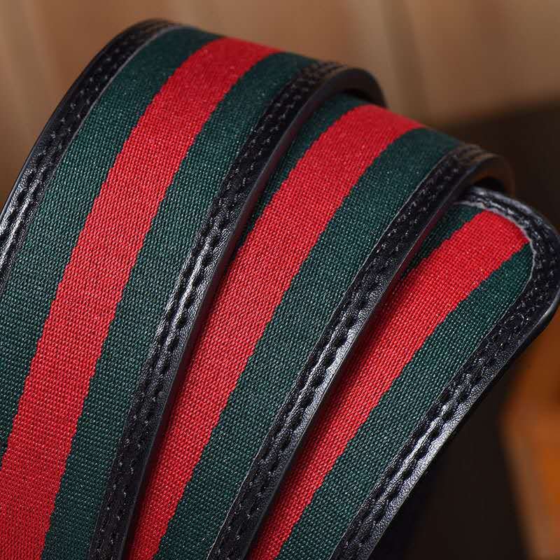 in Stock Versatile Simple Fashion Cow Hide Leather Double G Belt with Alloy Buckle for Men and Women for Jeans Waistband Use