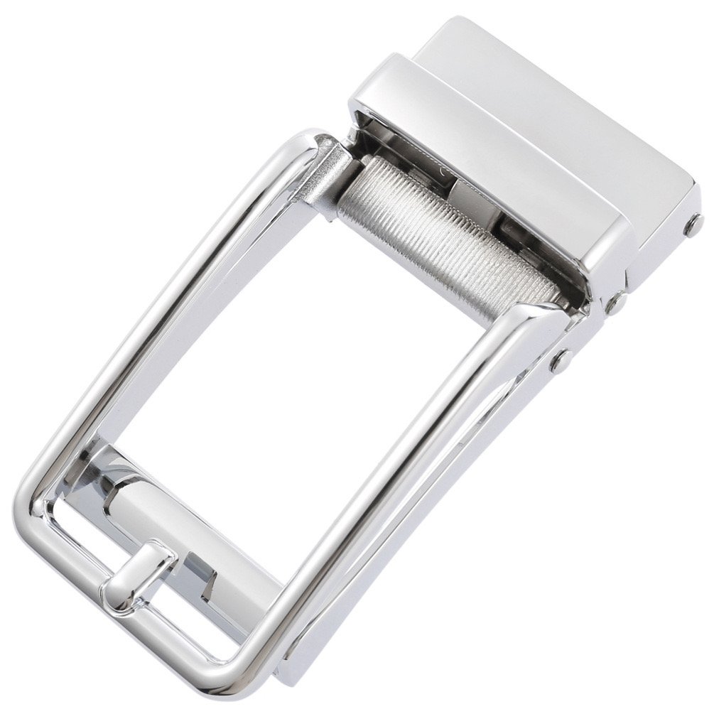 Woman's Genuine Cow Hide Leather Belt with Letter Buckle Reversible and Thin No Buckle White Color