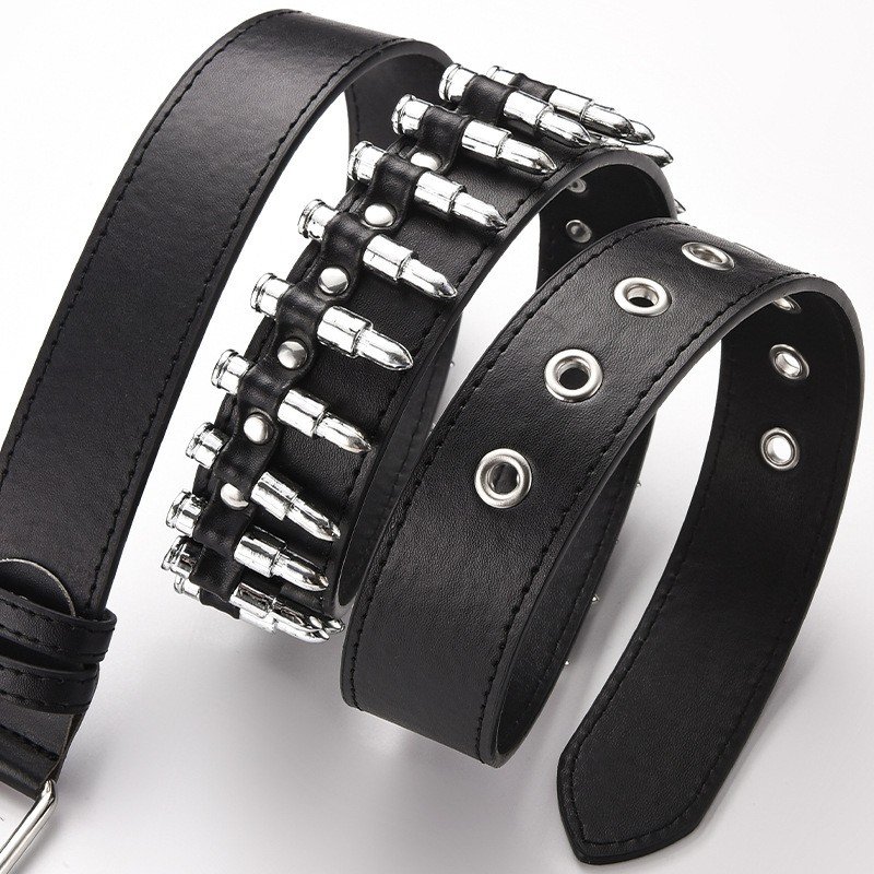 LQbelt 3.8CM Men Women PU Belt Bullet Decorative Rivet Fittings Custom Design Factory Wholesale Fashion Pin Buckle Belts