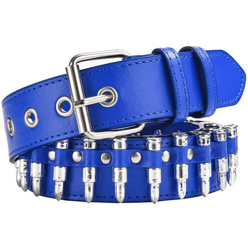 LQbelt 3.8CM Men Women PU Belt Bullet Decorative Rivet Fittings Custom Design Factory Wholesale Fashion Pin Buckle Belts